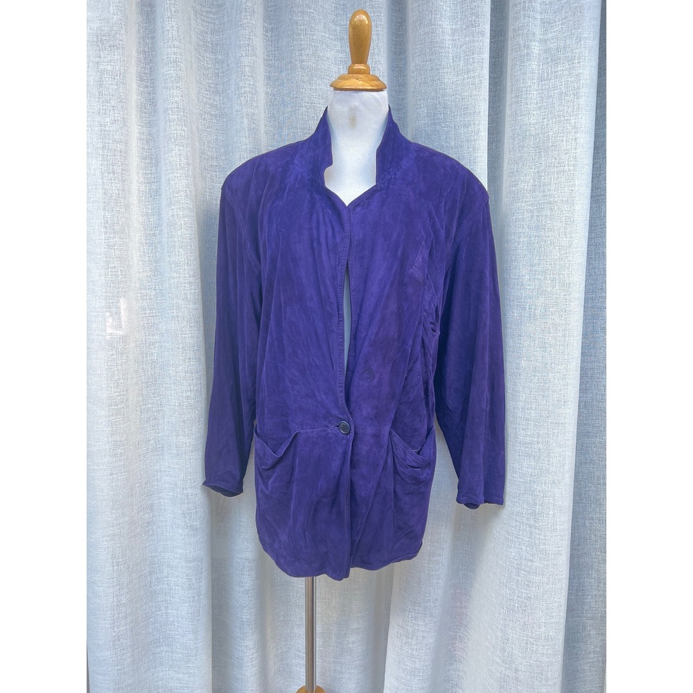 1990 Genuine Suede Purple Blazer jacket, Italy